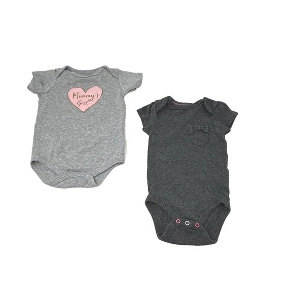 Baby Girl's - 5 Body Suits - Navy‎ Blue, Greys, and White - Size 3-6 M - Picture 4 of 11
